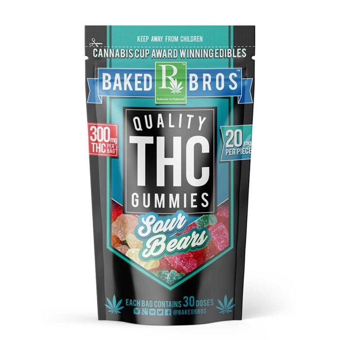 Sativa Sour Gummi Bears 300mg 15-pack - Image 1
